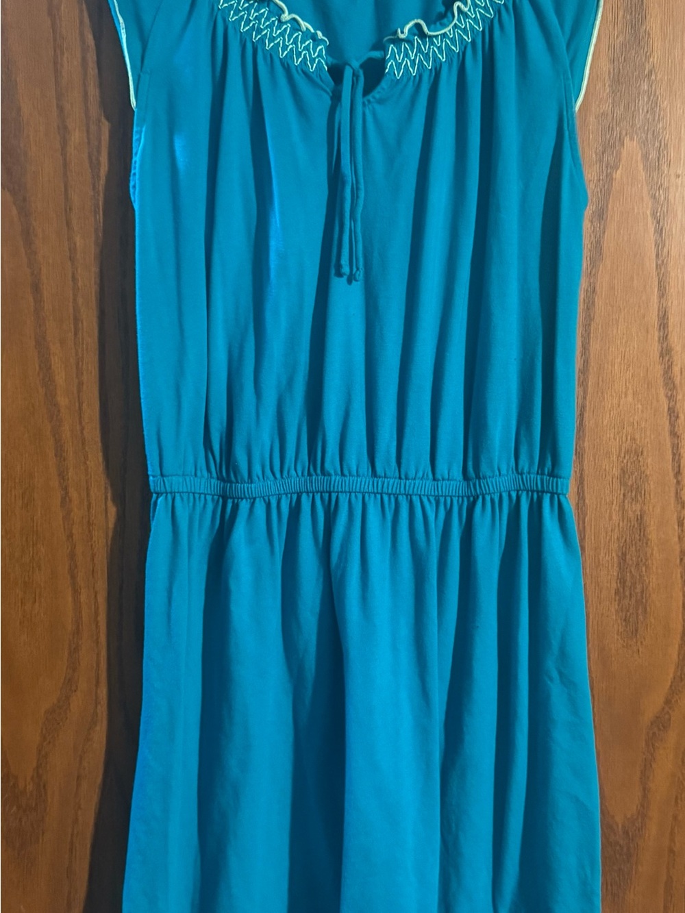Old Navy Teal Sleeveless Tie-Neck Casual Dress